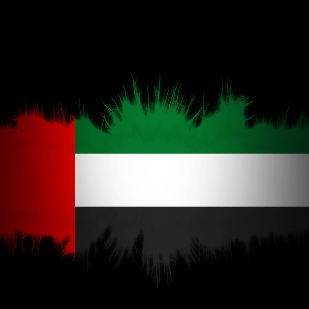Verenigde Arabische Emiraten vlag met gescheurde randen, digitale illustratie - Foto, afbeelding