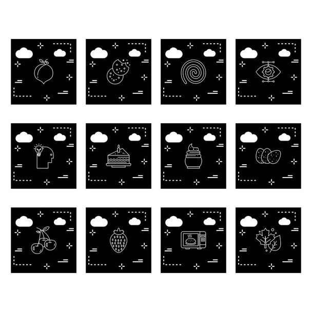 Set of 12 Quality ico - Vector, Image