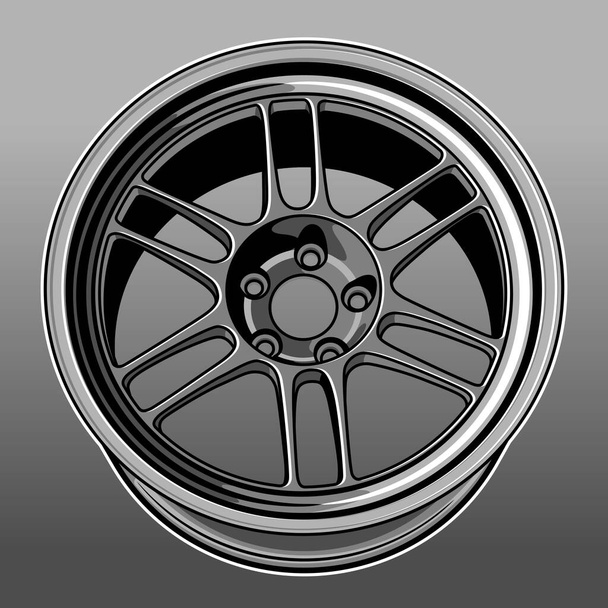Ilustração de roda de carro para design conceitual - Vetor, Imagem