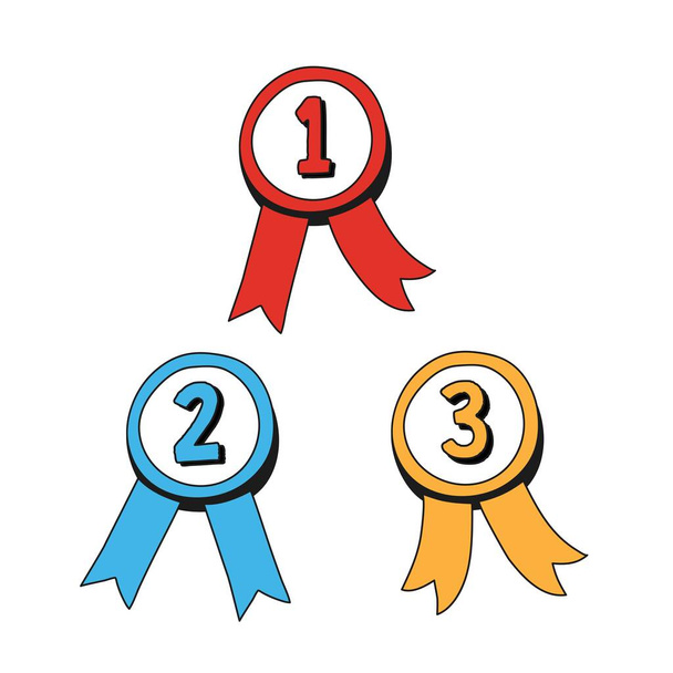 A set of medals for the first, second and third place. - Vector, afbeelding