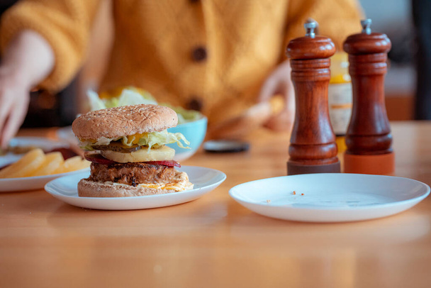 Closeup view of home make hamburger - Valokuva, kuva