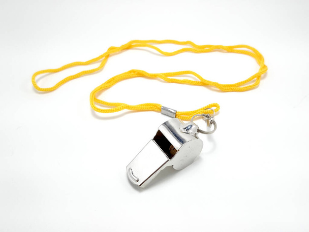 Stainless steel whistle blower use to call for emergencies - Photo, Image