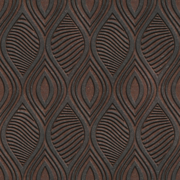 Nahtlose Textur aus Metall mit geometrischem Muster, 3D-Illustration - Foto, Bild