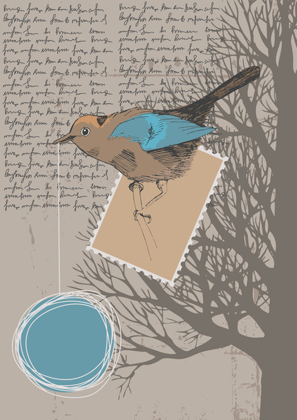 Bird and Tree - Vector, Image