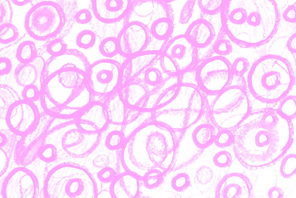 要旨ピンクと白の背景。白い背景にピンクの混沌とした線と形。神経グラフィックの線と形。色鉛筆で背景画像を手描き. - 写真・画像