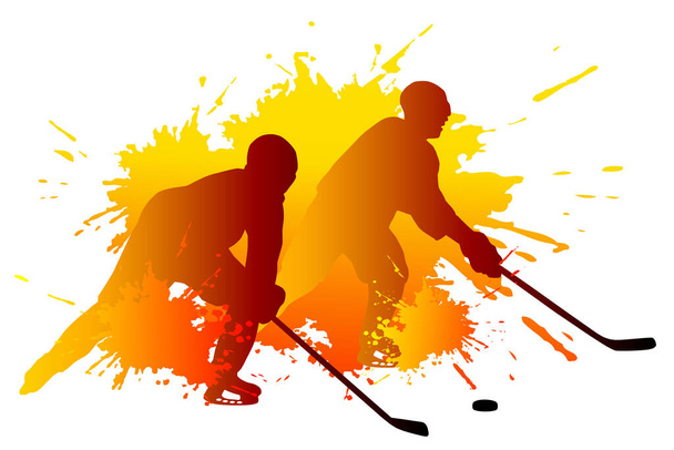 Hockey sobre hielo deporte gráfico en calidad vectorial. - Vector, imagen