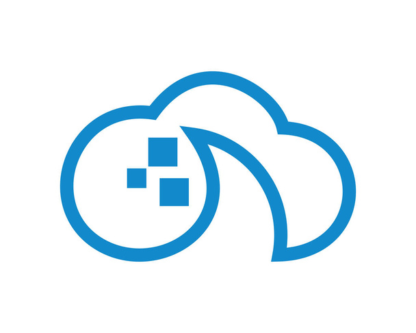 Simple Cloud Storage Symbol Illustration - Vector, Image