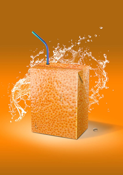 vers vruchtensap van baksteen met splash - Foto, afbeelding
