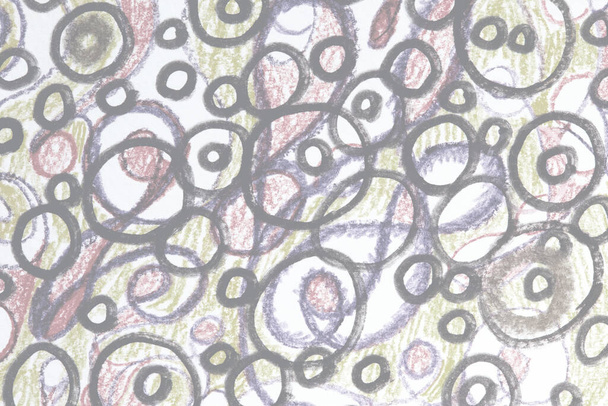 Sfondo delicato.Illustrazione astratta. Linee e forme neurografiche. Mano disegno immagine di sfondo con matite colorate e pennarello. - Foto, immagini