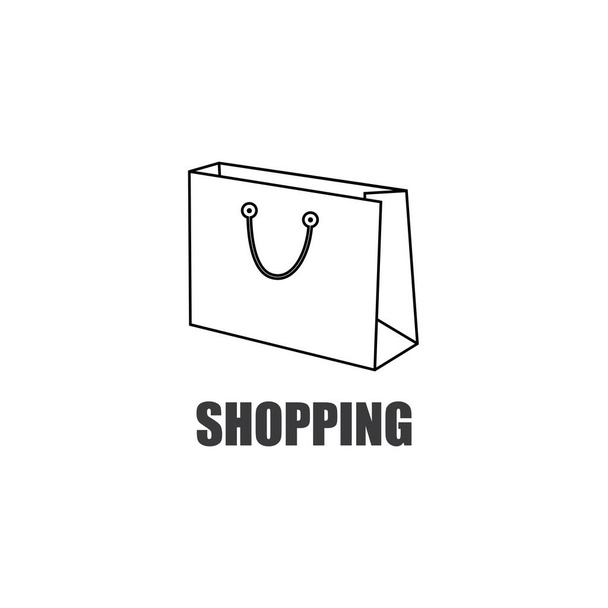 Modelo de design de ilustração vetorial de ícone de saco de compras - Vektor
 - Vetor, Imagem