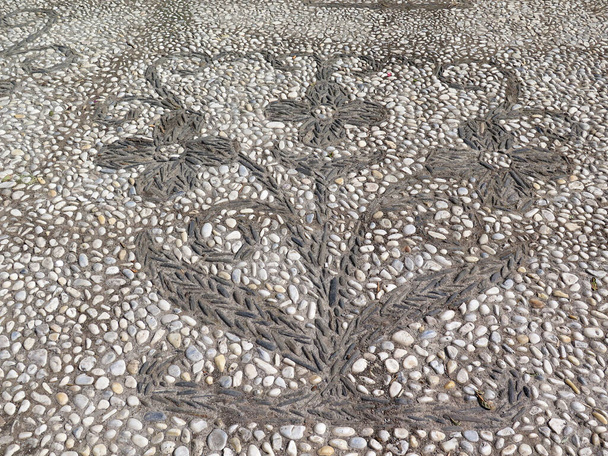 Mosaico di ghiaia in piazza nel quartiere ebraico di Granada, Andalusia - Foto, immagini