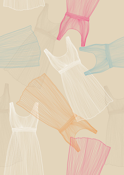 Бесшовный узор с платьями
 - Вектор,изображение