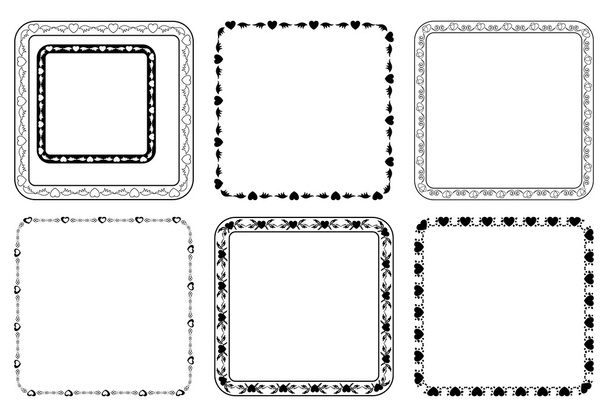 set of vector square frames for valentine day - Vector, Image
