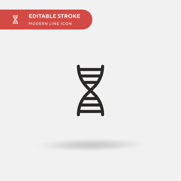 Icona vettoriale semplice del DNA. Illustrazione modello di design simbolo per elemento web mobile UI. Pittogramma moderno a colori perfetto sul tratto modificabile. Icone del DNA per il tuo progetto aziendale - Vettoriali, immagini