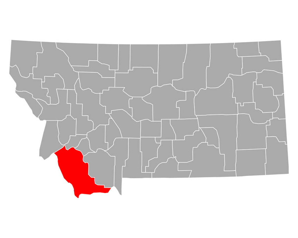 Kaart van Beaverhead in Montana - Vector, afbeelding