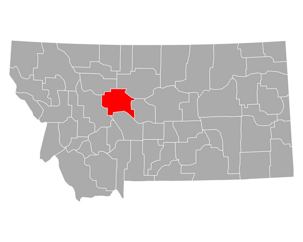 Χάρτης του Cascade στη Μοντάνα - Διάνυσμα, εικόνα