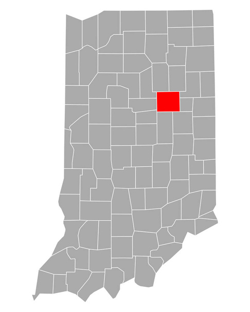 Mappa di Grant a Indiana - Vettoriali, immagini