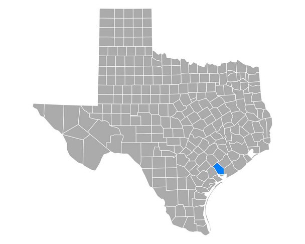 Mapa Jacksona v Texasu - Vektor, obrázek