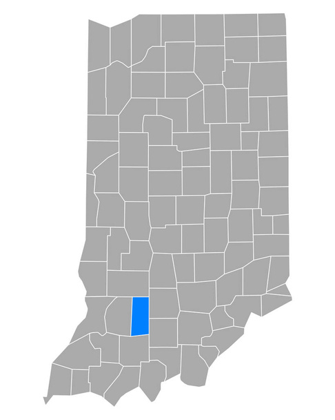 インディアナ州地図 - ベクター画像