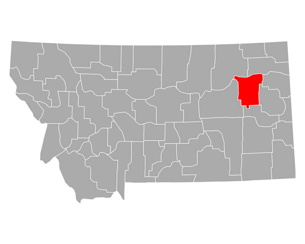 Χάρτης του McCone στη Montana - Διάνυσμα, εικόνα