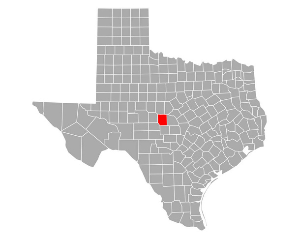Map of McCulloch in Texas - Vector, Image