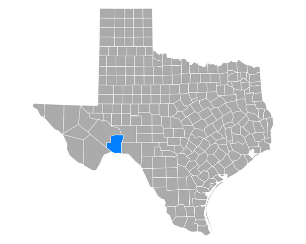 Teksas 'taki Terrell Haritası - Vektör, Görsel
