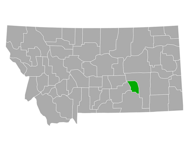 Map of Treasure in Montana - Vector, Image