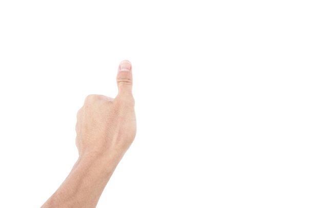 ukázat ruku v gestu skenování prst izolované na bílém pozadí - Fotografie, Obrázek