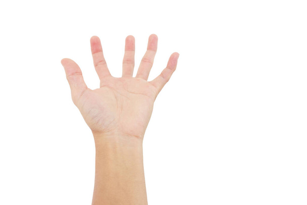 ruka člověka je show uchopit gesto nebo duch ruka izolované na bílém pozadí - Fotografie, Obrázek