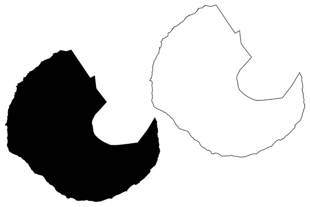 Obec Sao Filipe (Republika Cabo Verde, concelhos, Kapverdy, ostrov Fogo, souostroví) mapa vektorová ilustrace, načmáraná mapa Sao Filipe - Vektor, obrázek