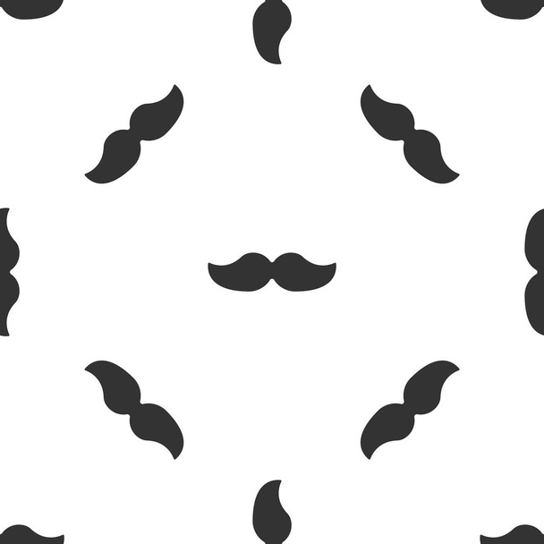 Grey Mustache icon isolated seamless pattern on white background. Barbershop symbol. Facial hair style.  Vector Illustration. - Vector, Image