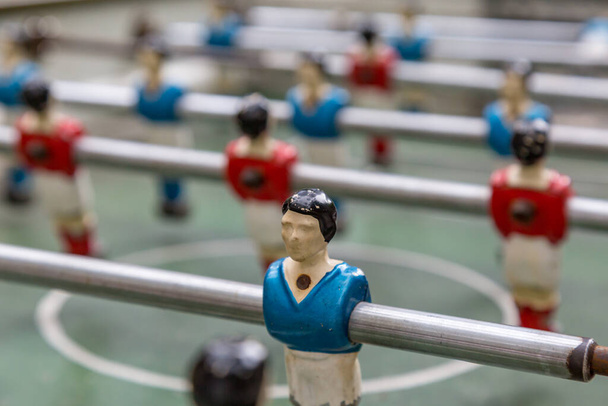 A close up of a table football player, with a shallow depth of field - Photo, Image