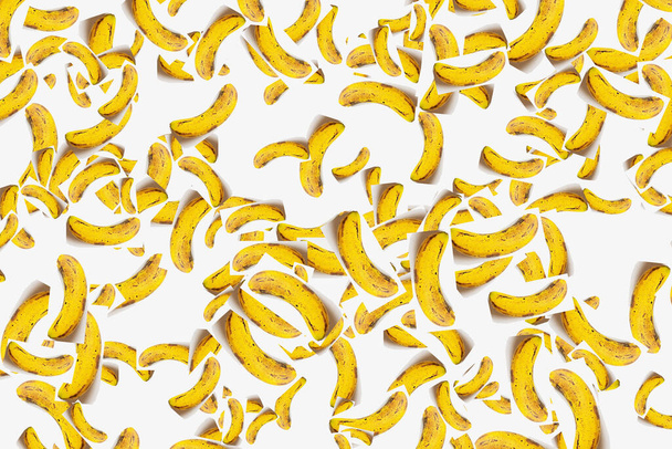 elvont banán nyomtatás fehér háttér kollázs stílus aleatory minta - Fotó, kép