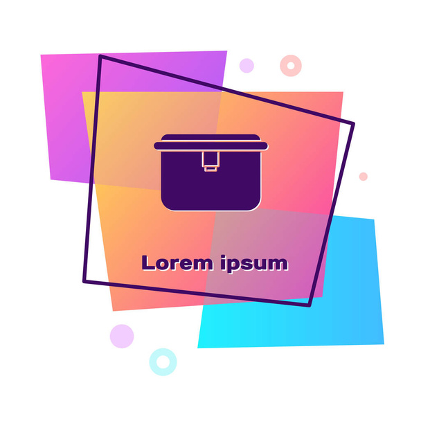 Purple Lunch box icono aislado sobre fondo blanco. Botón rectángulo de color. Ilustración vectorial
. - Vector, imagen
