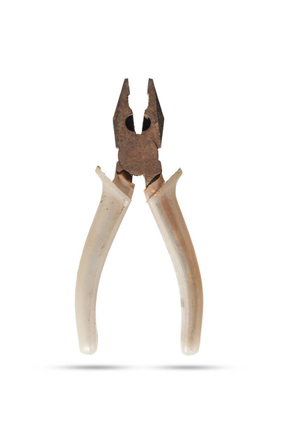  old rusty pliers isolated on a white background - Fotografie, Obrázek