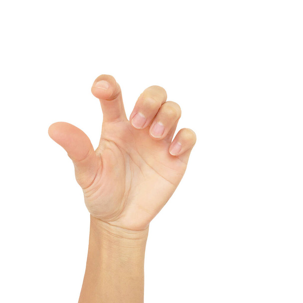 segnali mano dell'uomo mostrano gesti isolati su sfondo bianco - Foto, immagini