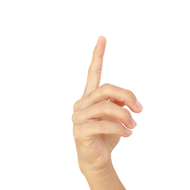 sinais de mão do homem mostram gestos isolados no fundo branco
 - Foto, Imagem