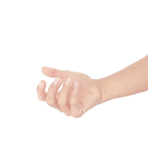 mano di asiatico uomo in gesti isolato su sfondo bianco - Foto, immagini