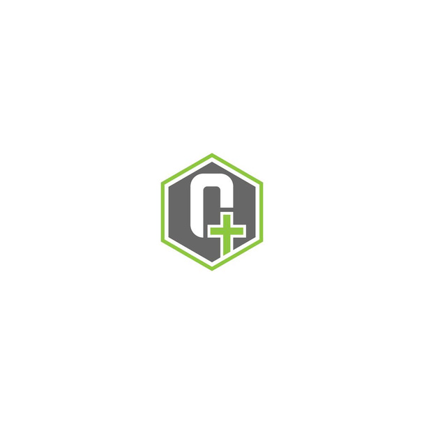 Cross Q Letter logo, Medisch cross Q letter logo ontwerp concept - Vector, afbeelding