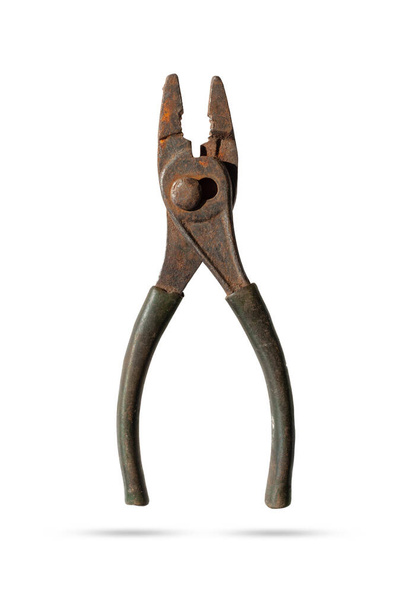 old rusty pliers isolated on a white background - Photo, Image