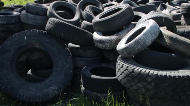Big pile of old worn tires - Footage, Video