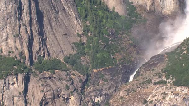 Zoom out from valley in Yosemite National Park,Yosemite - Footage, Video