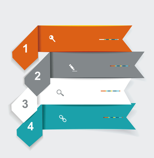 Step Lines Set, Web Banners, Origami. - Vector, afbeelding
