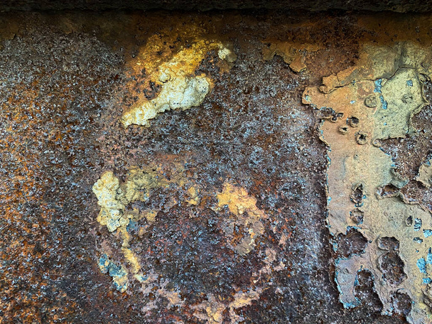 Photographs of various metal and wood textures in an abandoned mine - Photo, Image
