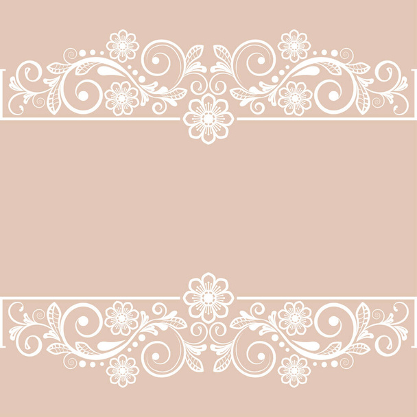 Vintage floral background with decorative flowers for design - Διάνυσμα, εικόνα