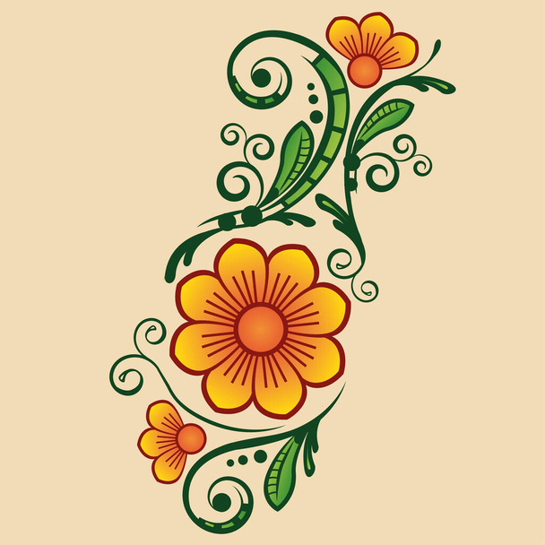Vintage floral background with decorative flowers for design - Vektori, kuva