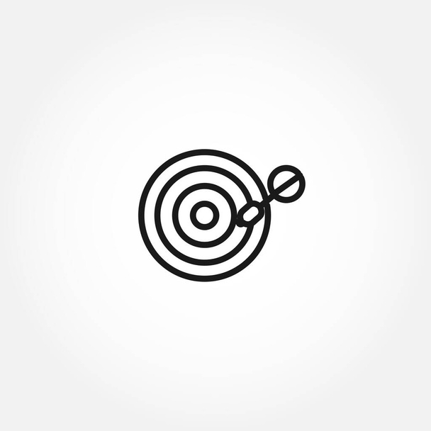 Ícone de dardo. ícone de placa de dardo. ícone de linha de arco e flecha. dardo ícone de linha isolado
 - Vetor, Imagem
