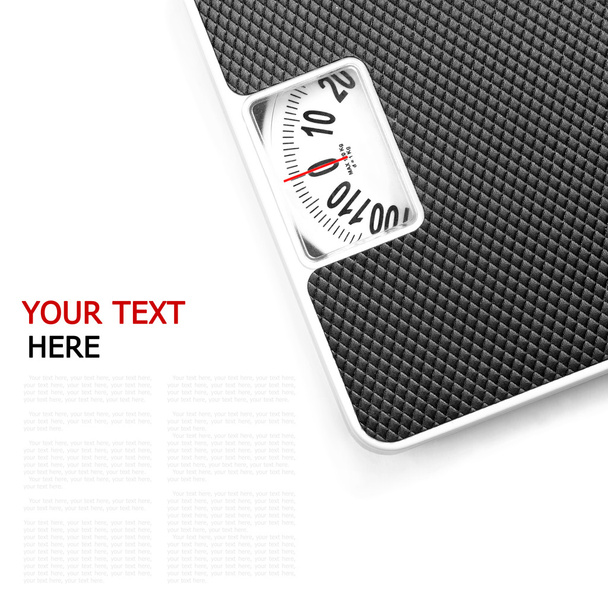 Scales on white background (with sample text) - Foto, imagen