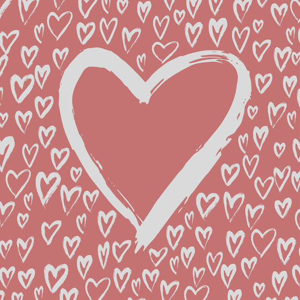 Brush painted vector heart. - Vector, Image