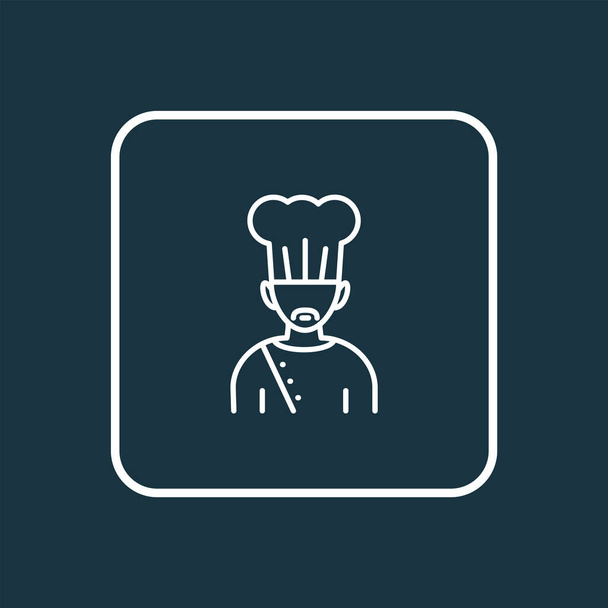 Szakács ikon vonal szimbólum. Prémium minőségű elszigetelt séf elem trendi stílusban. - Fotó, kép